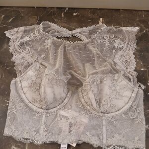 Victoria's Secret Lace Bralette in Gray